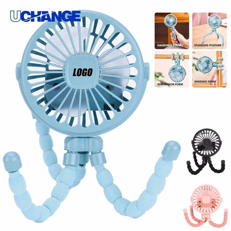 Clip-On Flexible Tripod Stroller Fan for Travel, Baby Strollers & Outdoor Use