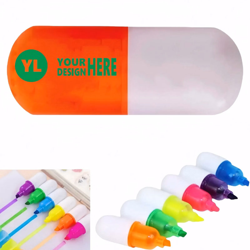 Mini Pill Shaped Highlighter Pens
