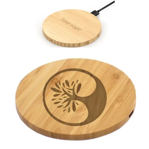 Bamboo Round Wireless Charger 1