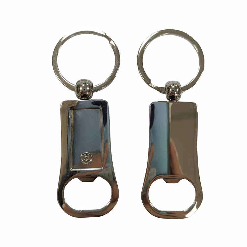 Rectangular Metal Bottle Opener Keyring