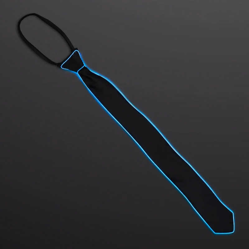 Ambient Glow Blue EL Wire Necktie