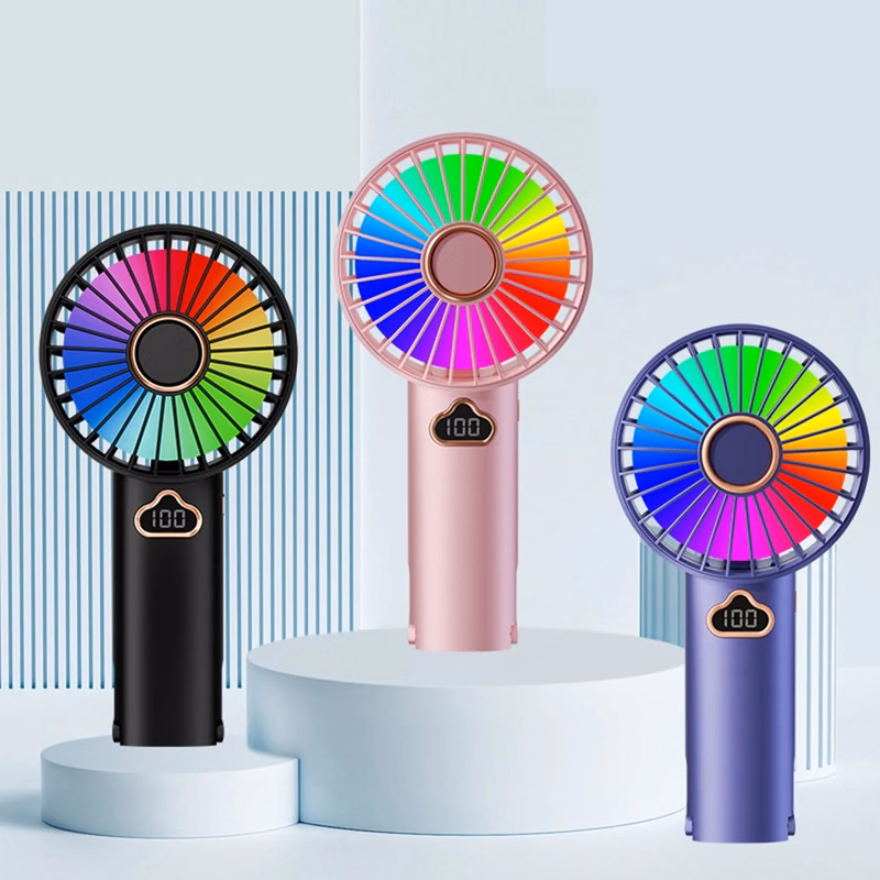 500 mAh Digital Display Handheld Fan with Hook