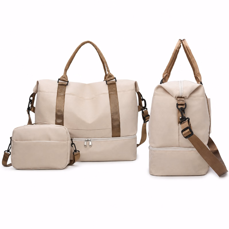 Travel Duffel Bag Portable Luggage Bag With Separate Shoe Compartment