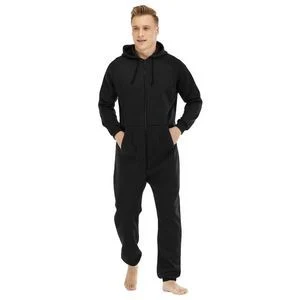 Mens Pajamas Double-Faced Fleece Jumpsuit 1