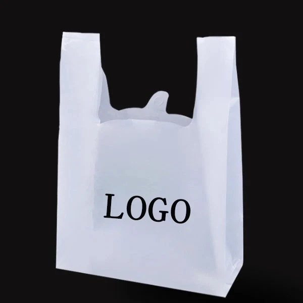 White Plastic T-shirt Bags -12.6 " x 5.51 " x 19.7 " 1