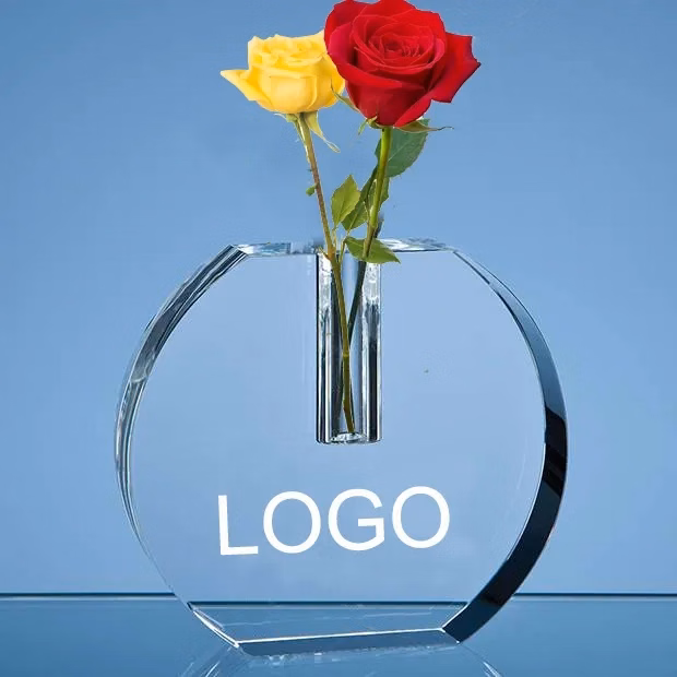 Optical Crystal Round Bud Vase