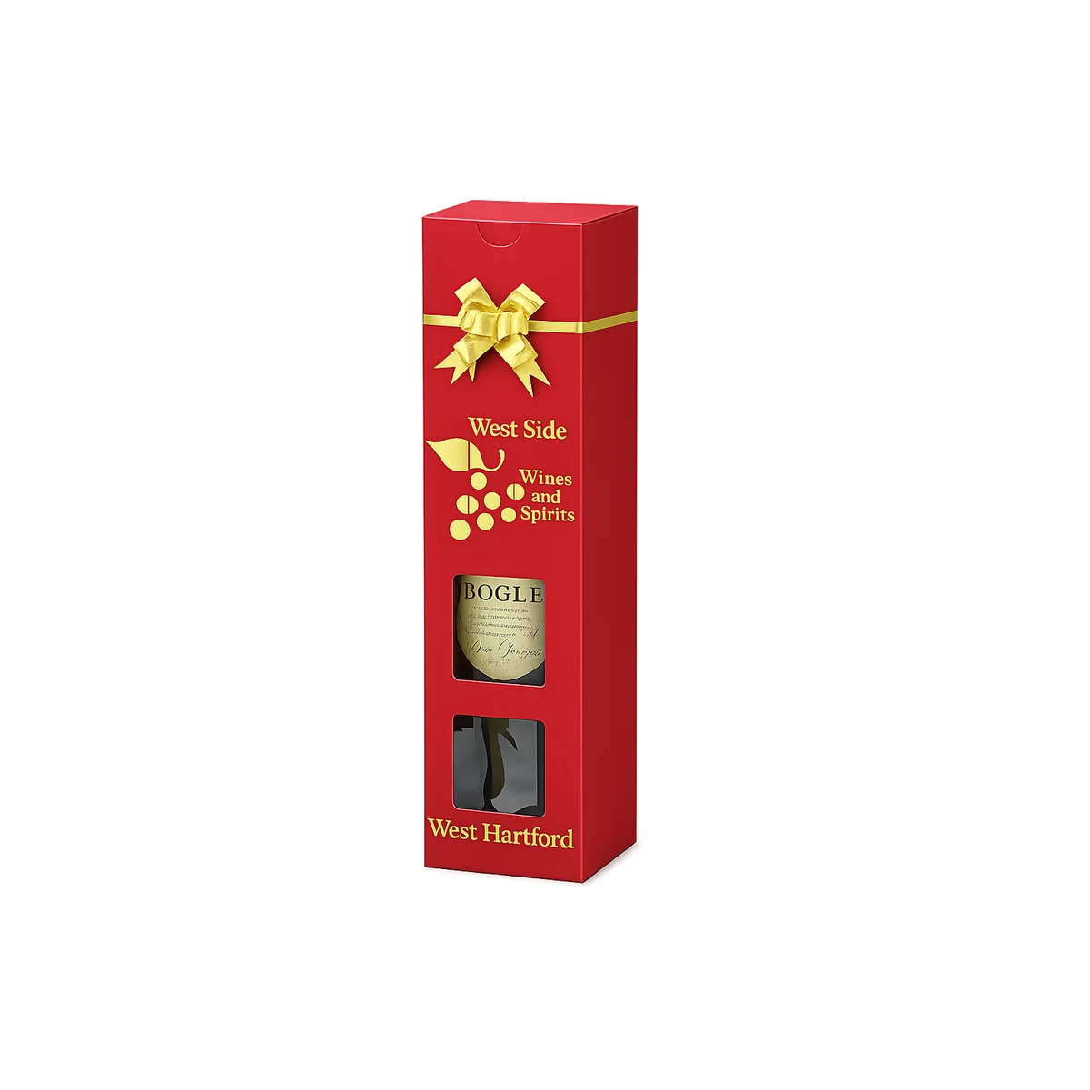 One Piece Folding Wine Box w/ Window 1