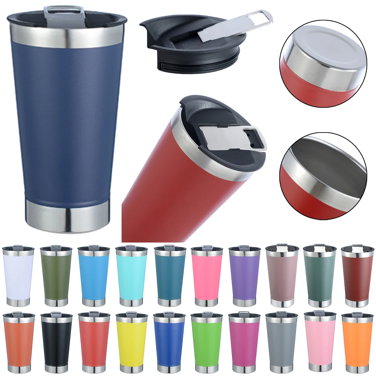 Stainless Steel Travel Mug with Beer Opener 1