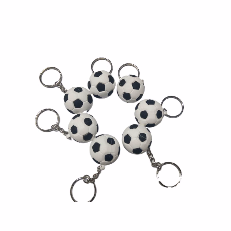 Soccer Shaped Silicone Keyring