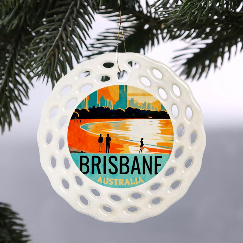 Lace Style Full Color Ceramic Ornaments