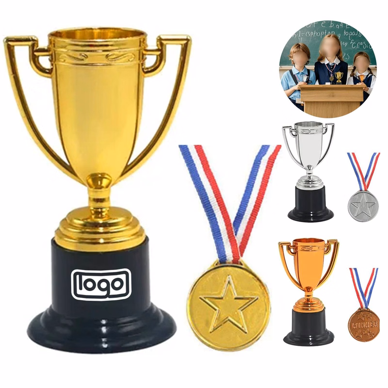 Plastic Award Medal & Trophy Set
