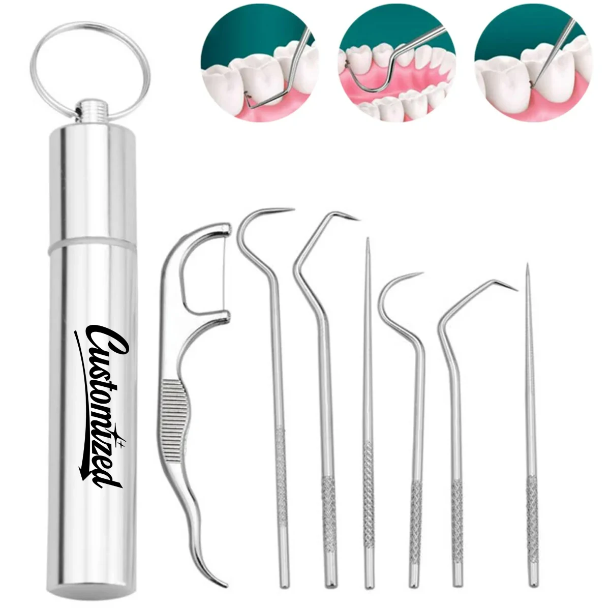 Portable Stainless Steel Oral Care Pick Kit 1