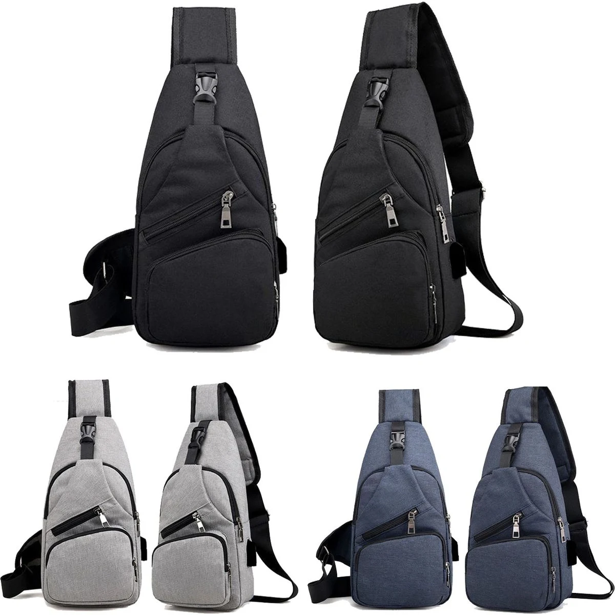 Adjustable Shoulder Zippered Sling Crossbody Bag 1