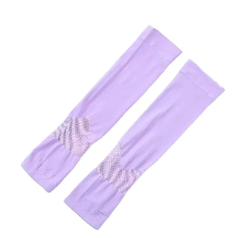 Custom Logo Silicone Anti-Slip Nylon Ice Silk UV Protection Arm Sleeves 1
