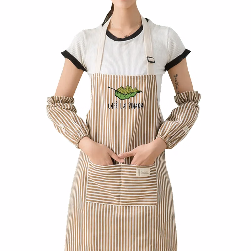 Striped Cotton and Linen Apron