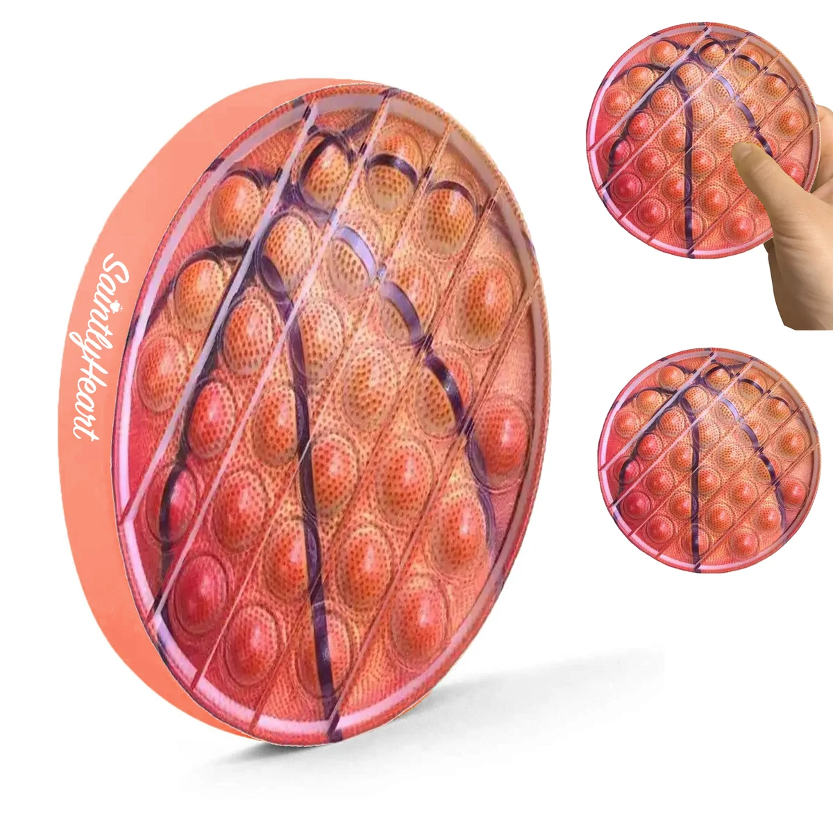 Pop It Fidget Toy - Basketball Shaped Full Color 1