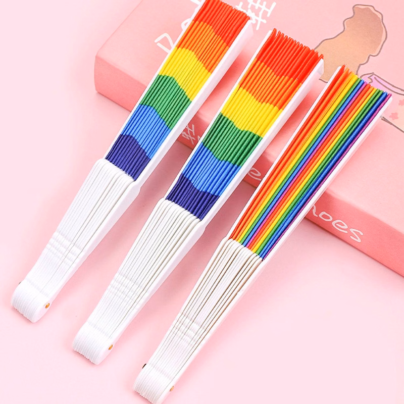 LGBT Rainbow Folding HandHeld Fan