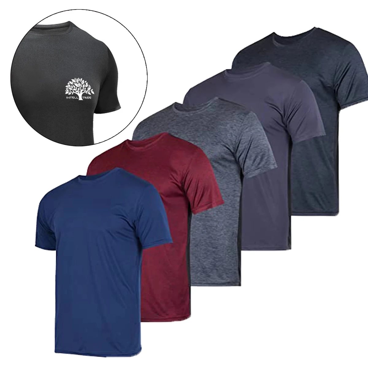 Mens Active Quick Dry Crew Neck T Shirts 1