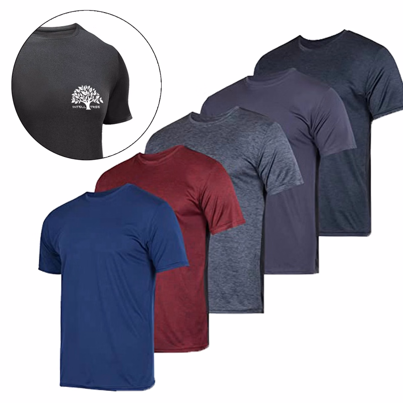 Mens Active Quick Dry Crew Neck T Shirts