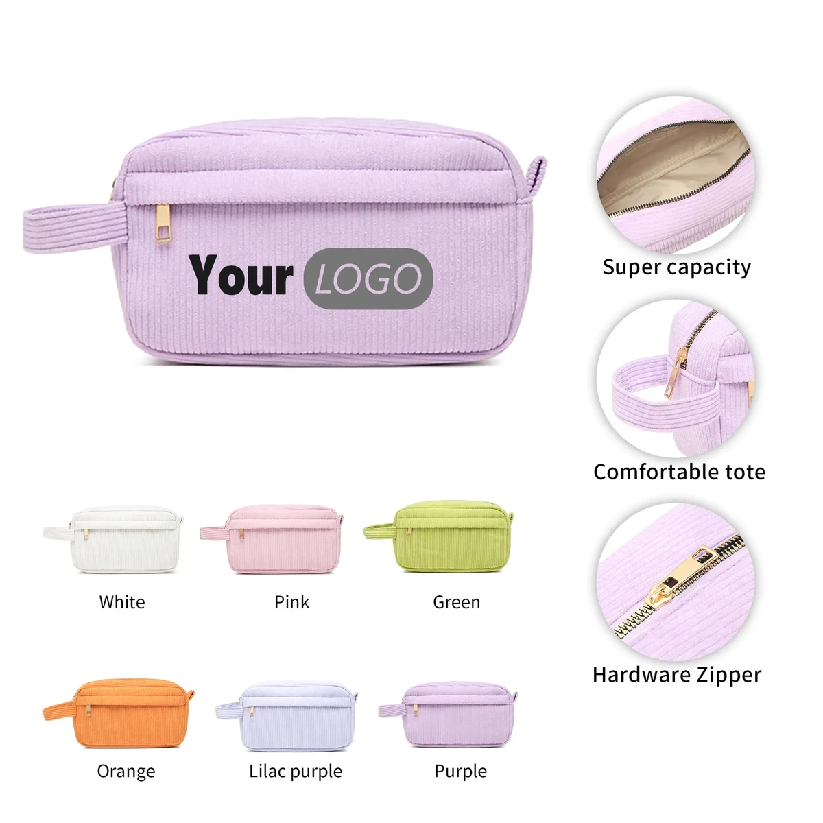 Corduroy Travel Cosmetic Bag 1