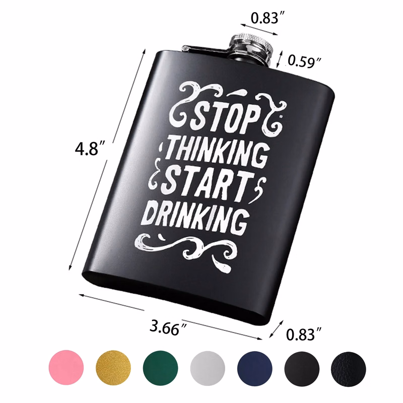 Stainless Steel Leakproof Thin Flask 8 Oz