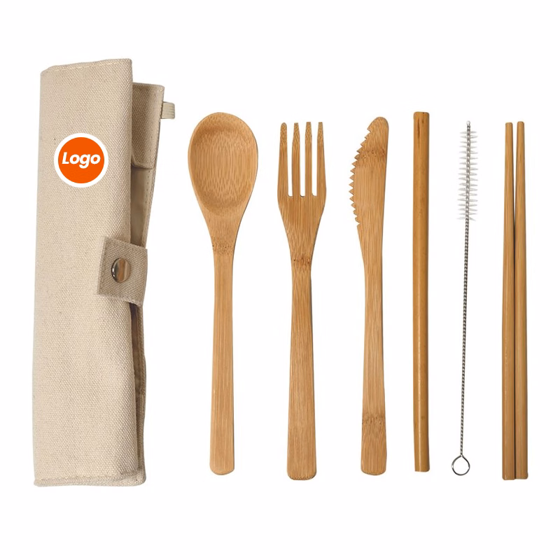 7-in-1 Eco-friendly Bamboo Cutlery Set