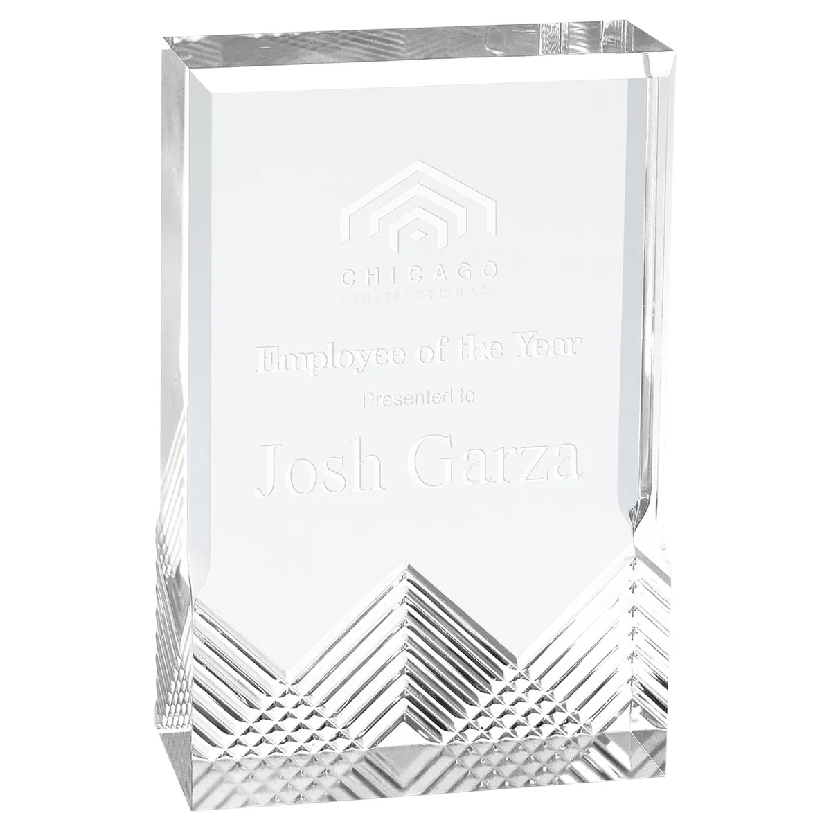 3.5" x 5" Silver Apex Mirage Acrylic Award 1