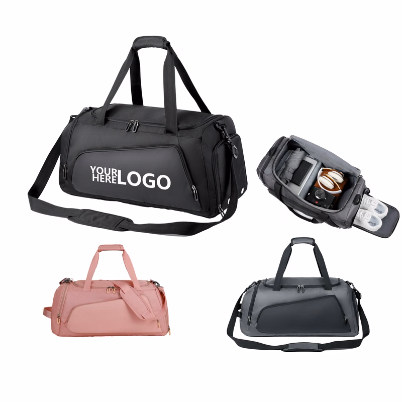 Polyester Travel Bag with Separate Shoe Compartment and Water-Resistant Feature