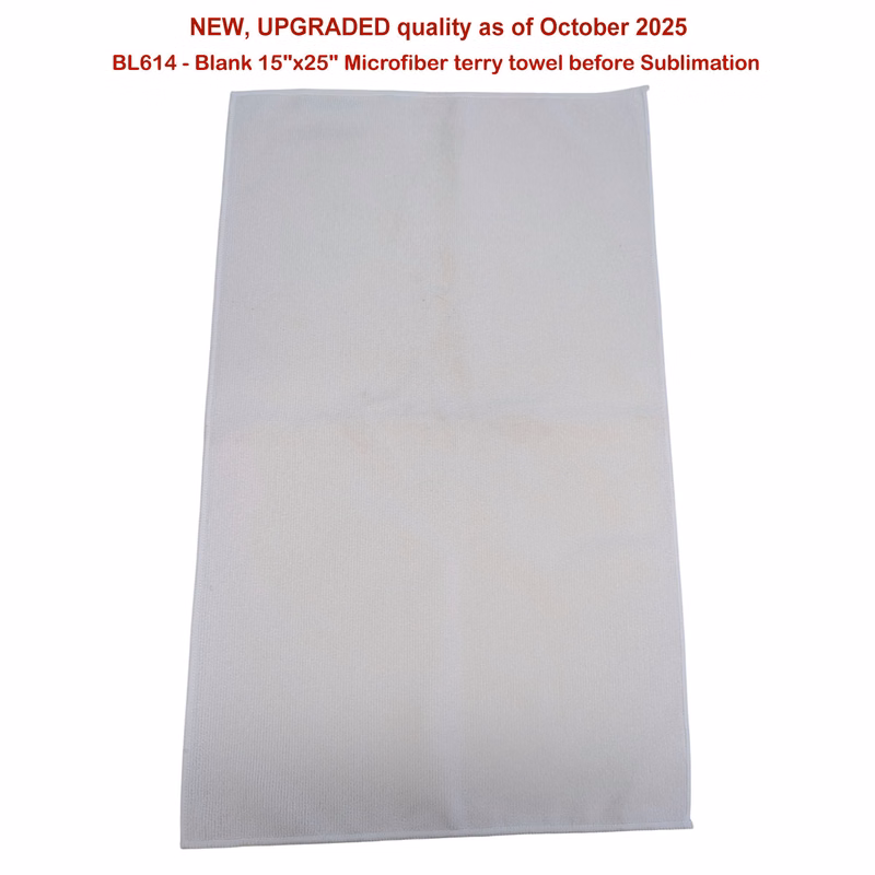 White Microfiber Dri-lite Terry Sports, Hand, Gym Towel, 15x25, Blank only