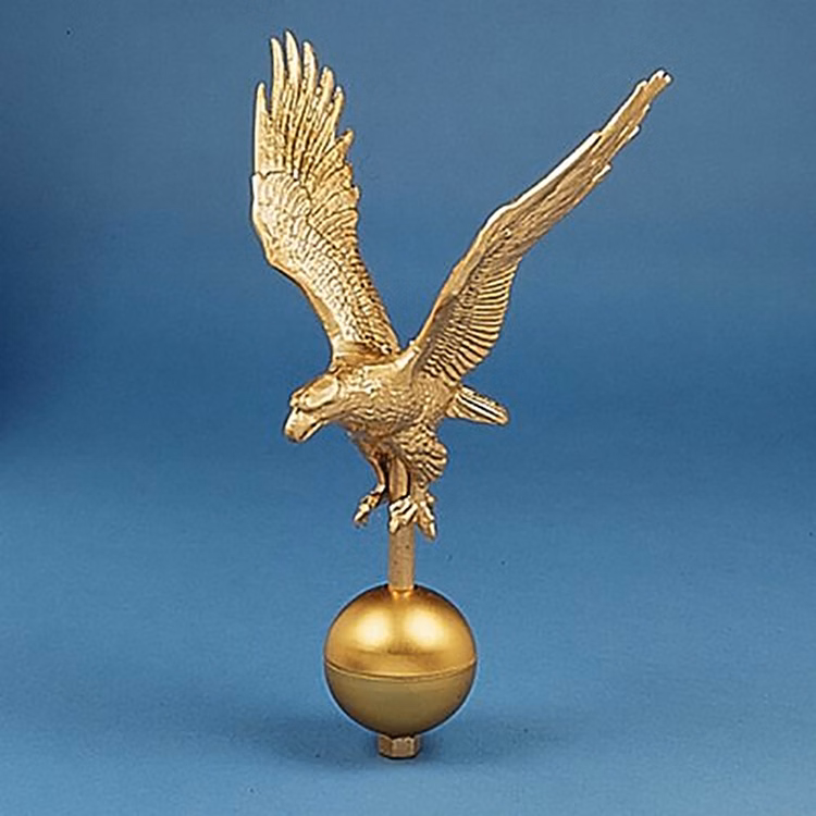 Gold Aluminum Eagle - 12" Wingspan w/ Gold Ball Base