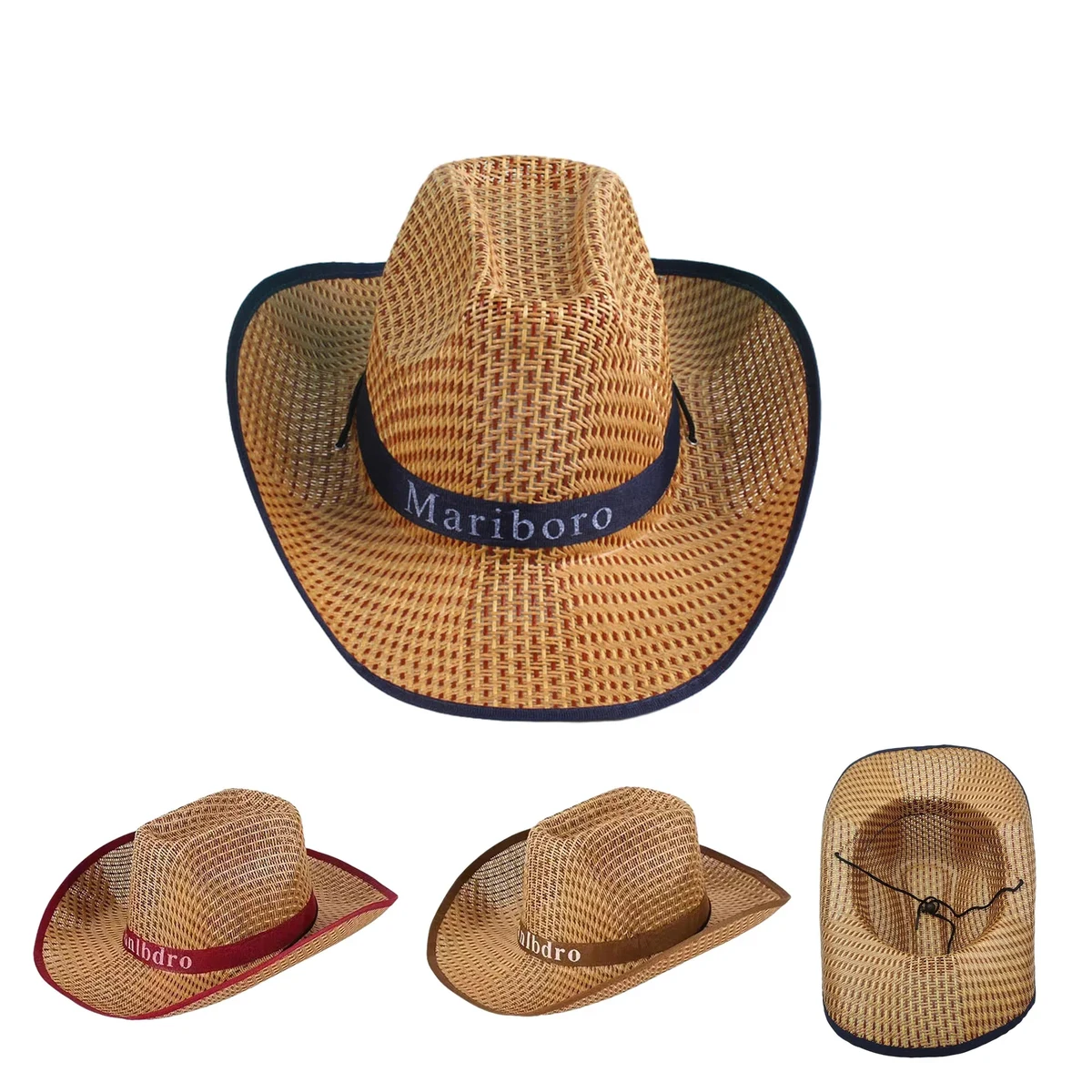 With Customizable Band Straw Cowboy Hat 1