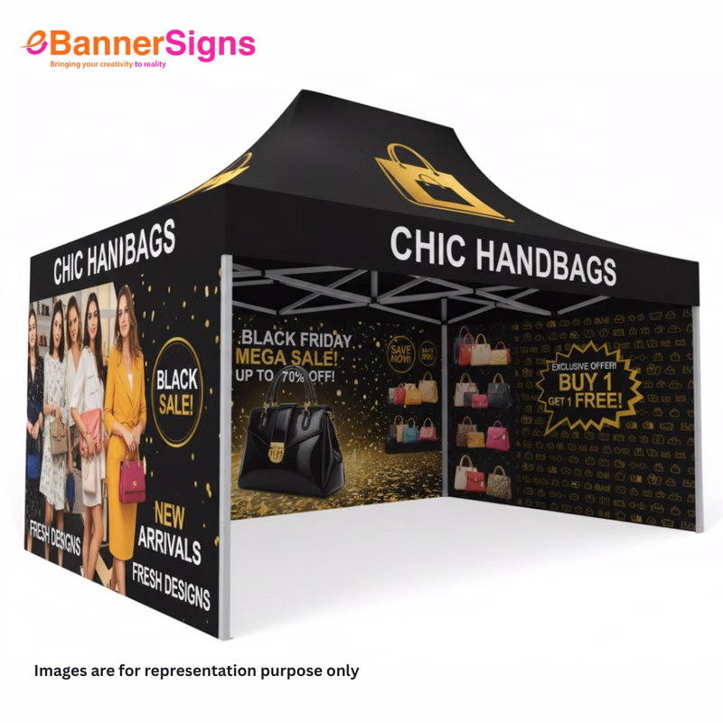 Canopy Tent 10 x 15 (Topper + Hardware + Backwall + 2 Full Side Walls Double Sided)