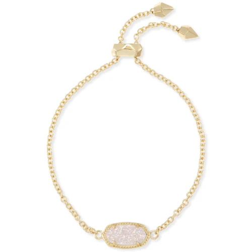 Kendra Scott Elaina Gold Adjustable Chain Bracelet in Iridescent Drusy 1