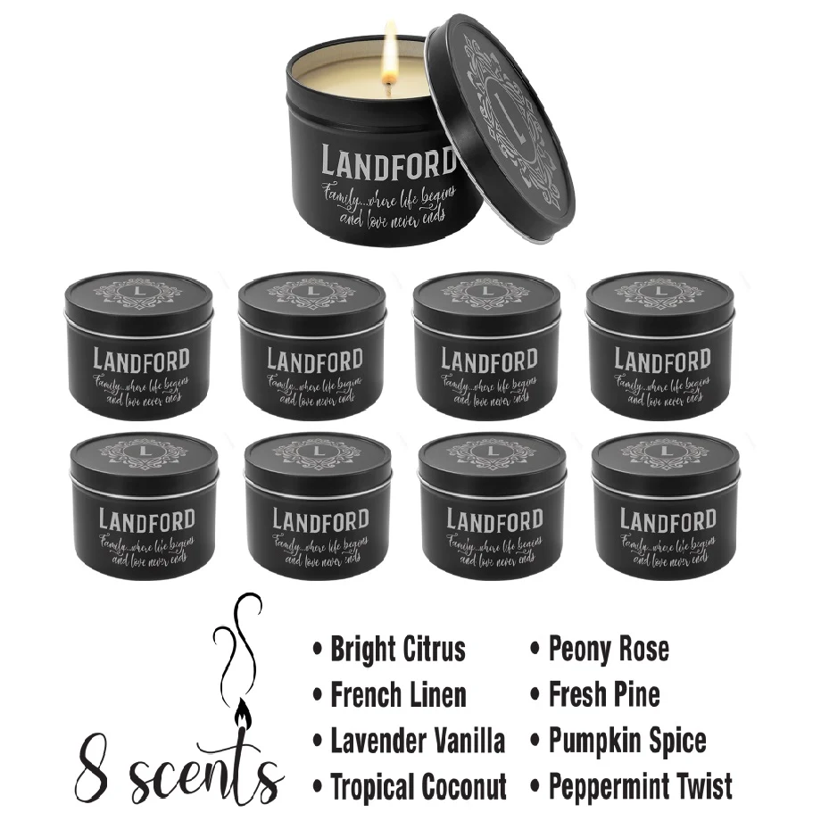8 oz. Scented Candle in a Black Metal Tin 1