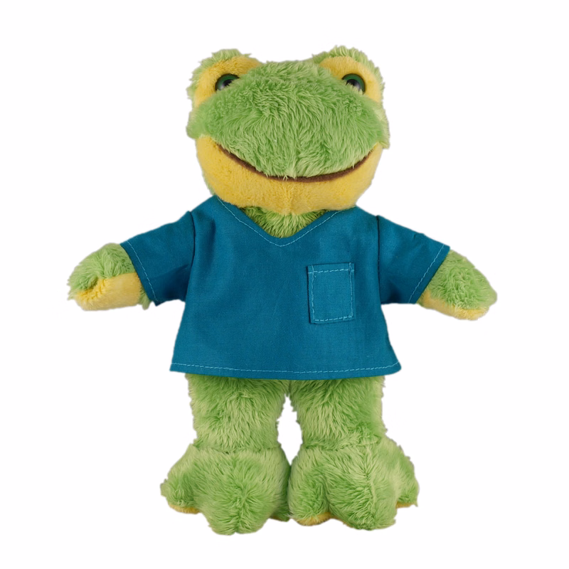 Soft Plush Stuffed Frog in scrub shirt