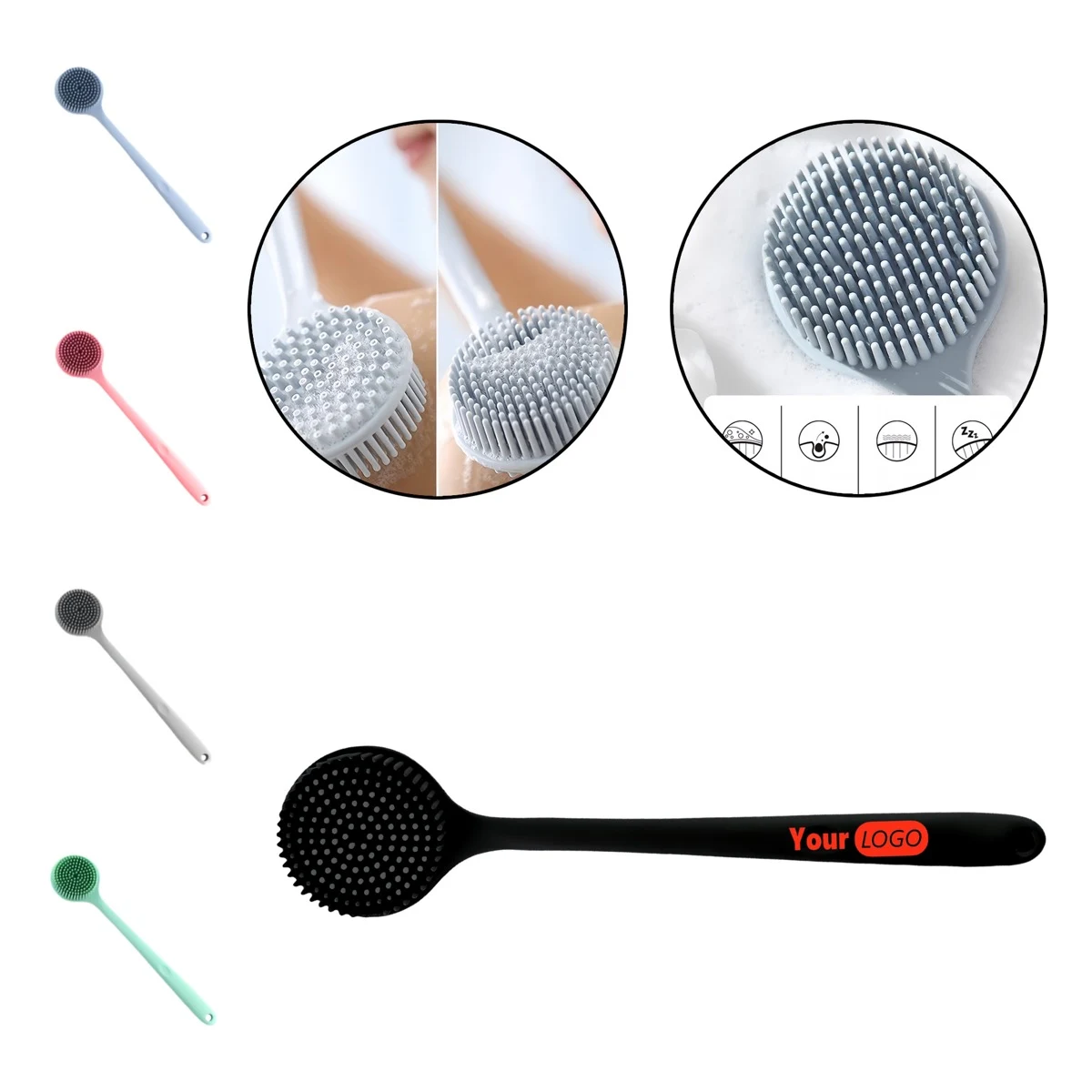 Dual-sided Long-handled Bath Brush For Bathing And Massage 1