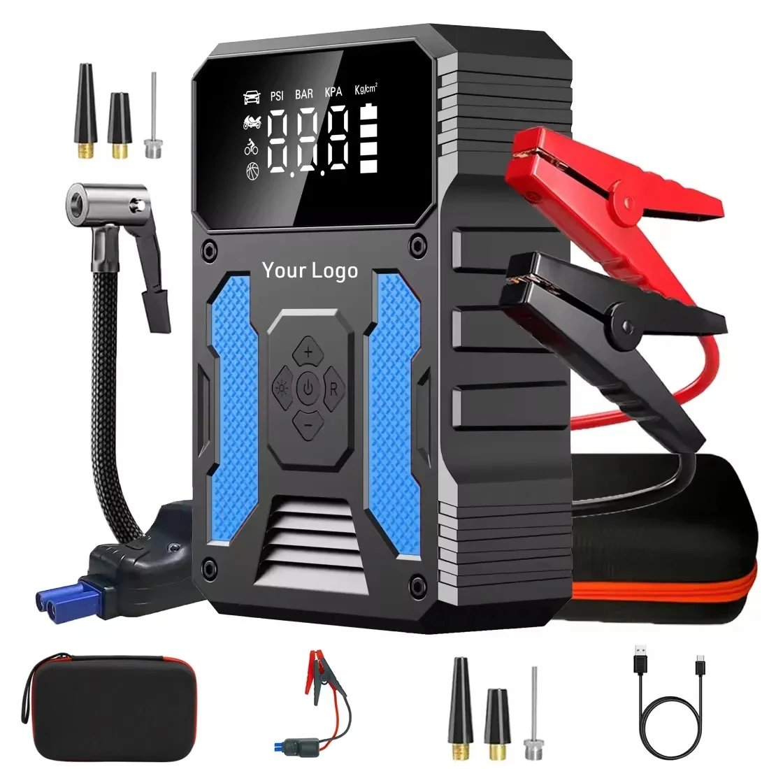 12V Car Jump Starter Power Bank With Air Pump 1