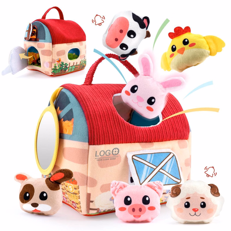 Plush Animal Playhouse Toy Set