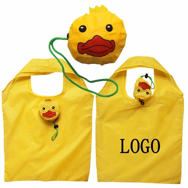 Yellow Duck Shape Folding Shopping Bag