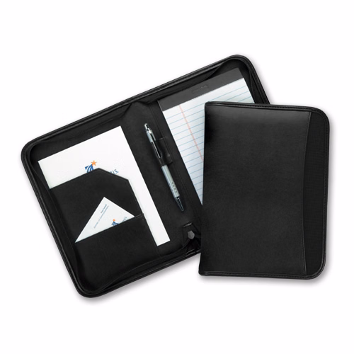 19220 - 9.5 x 7 Blk MetroTek Junior Zippered Pad Folder