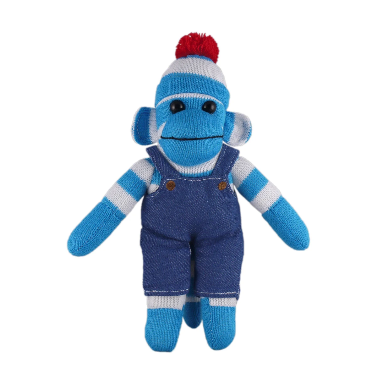 Blue Sock Monkey (Plush) in denim overall. 1