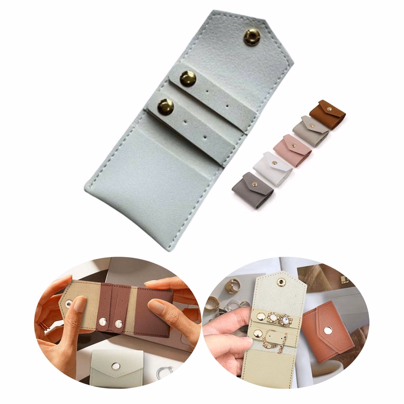 Mini Travel Jewelry Roll Bag with Buckle