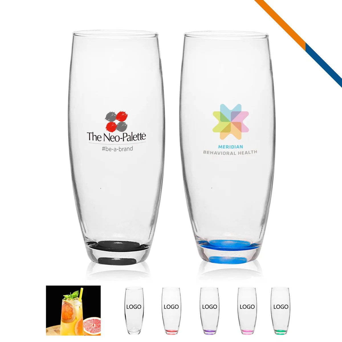 Nessa Stemless Champagne Flutes - 9 OZ. 1