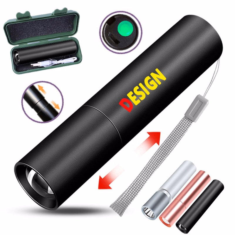 Mini Zoom Focus Rechargeable Flashlight