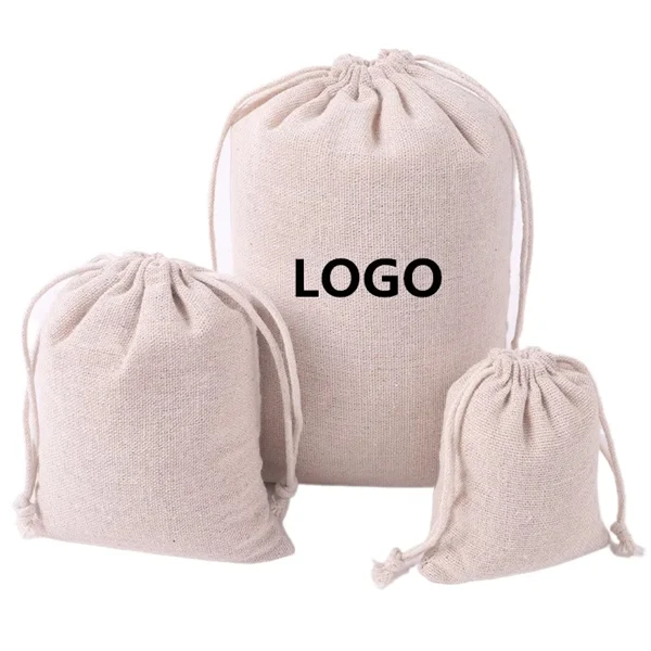 Custom Cotton Drawstring Bag with Reinforced Closure — Eco Friendly Storage Promo 1
