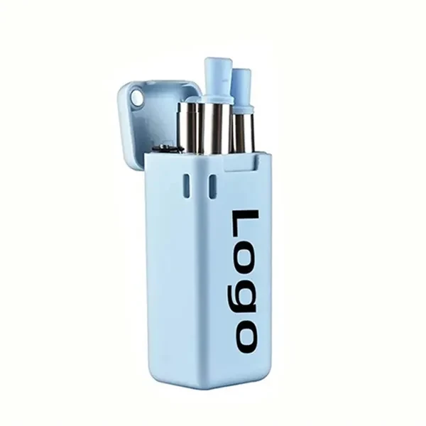 Foldable Straw with Storage Box for Commutes, Fitness and Travel 1