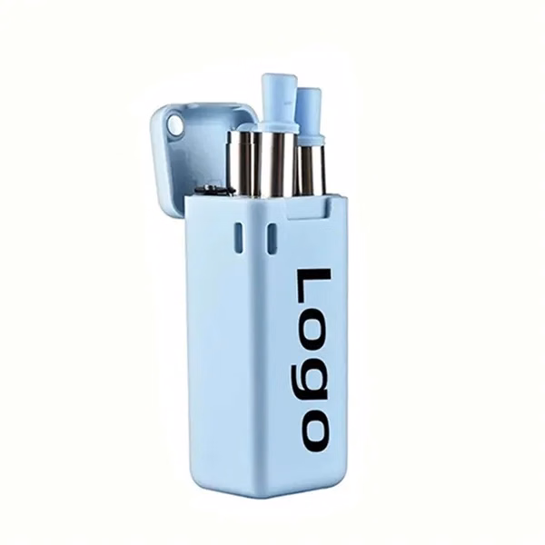 Foldable Straw with Storage Box for Commutes, Fitness and Travel