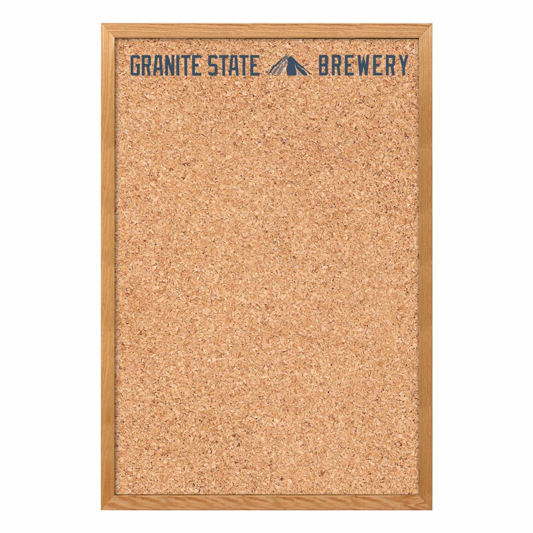 Wall Oak Frame Cork Board - 24"w x 36"h"