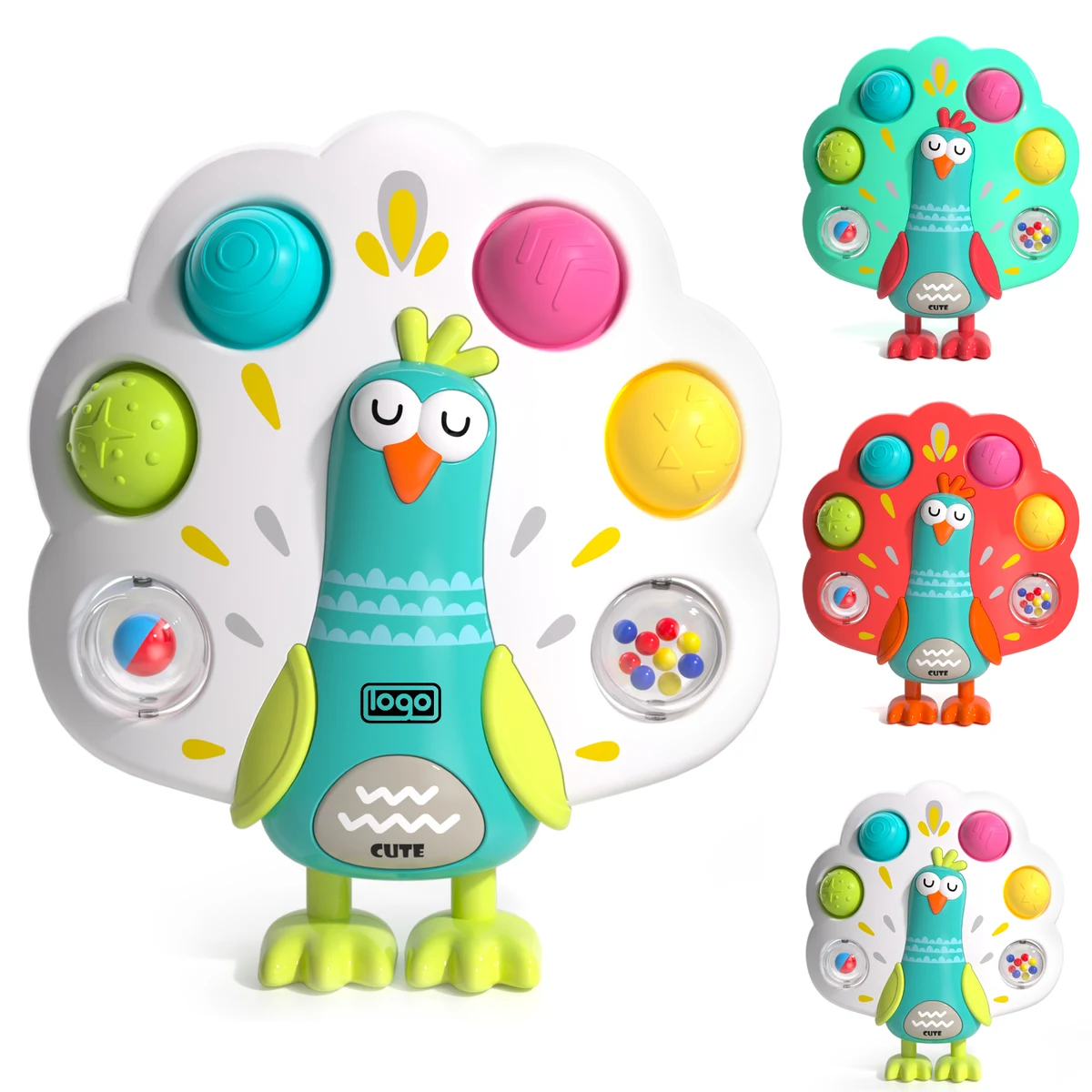 Baby Peacock Bubble Montessori Sensory Toys 1