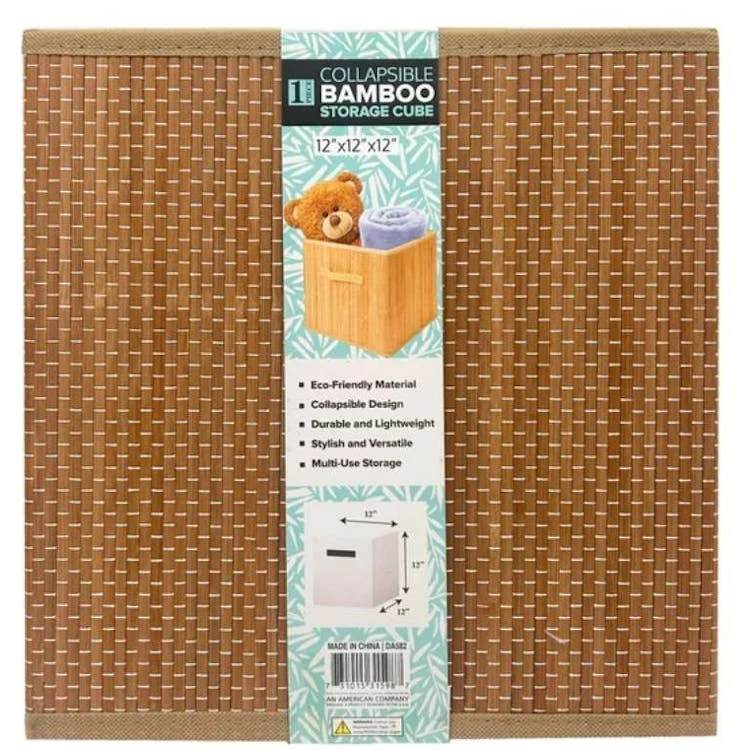 Collapsible Brown Bamboo Storage Baskets 1